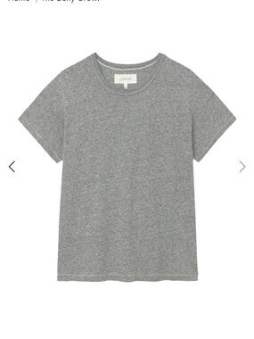 THE GREAT. Heathered Gray Short Sleeve Crewneck Tee